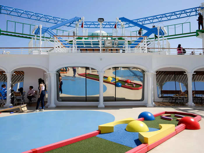 The Italian-themed ship has plenty of complimentary activities, including ropes and mini-golf courses.