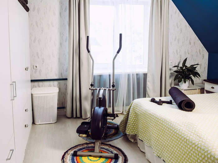 Rethink placing exercise equipment in your bedroom.