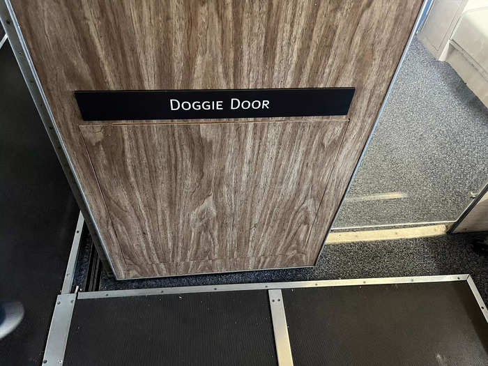 Johnson had a doggie door installed in the stateroom to accommodate his restless pet beagles.