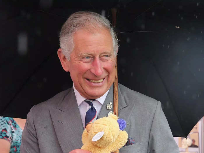 2013: Prince Charles became a grandfather for the first time when Kate Middleton gave birth to Prince George. He looked pretty delighted to receive a teddy bear to give to his new grandson a few days later.