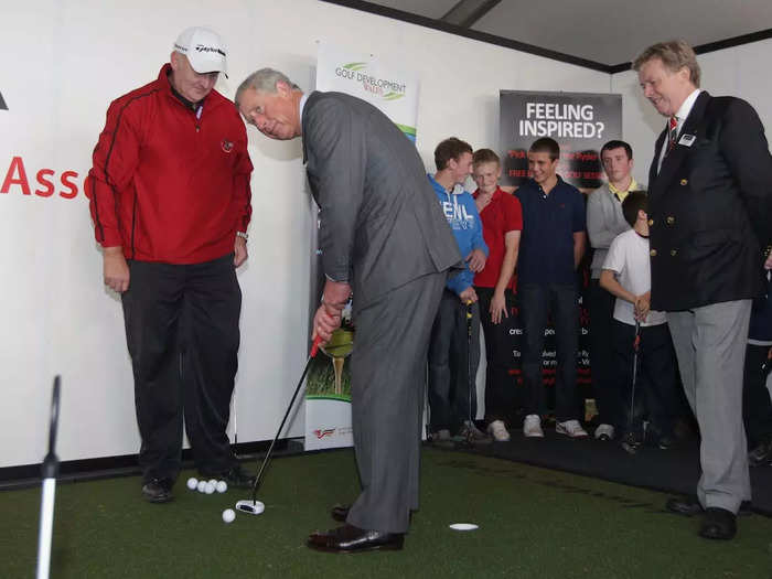 2010: The Prince of Wales dabbled in a putt or two ahead of the Ryder Cup golf tournament in Newport, Wales.