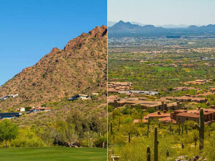 Scottsdale and a nearby town called Paradise Valley make up Arizona