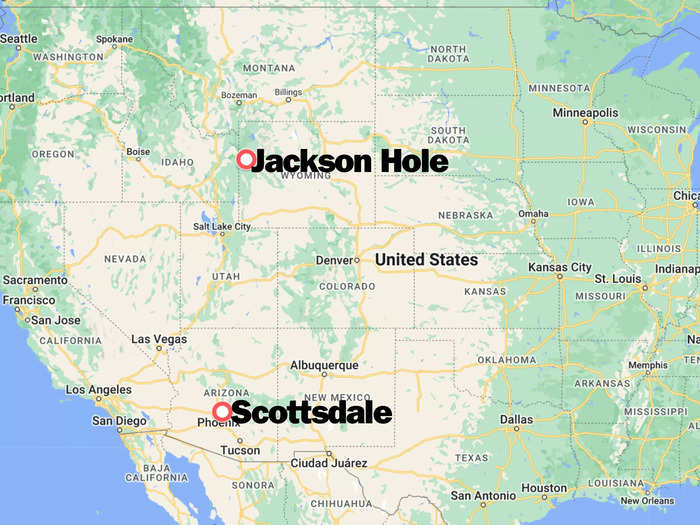 Scottsdale, Arizona, and Jackson Hole, Wyoming, are some of the most affluent places in the American West.