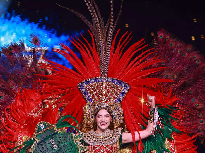 Miss Mexico María Fernanda Beltrán Figueroa let her colorful costume do all the talking.