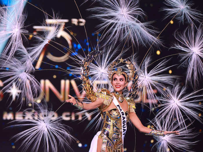 Miss Paraguay Naomi Méndez made a costume change as she strutted down the runway.