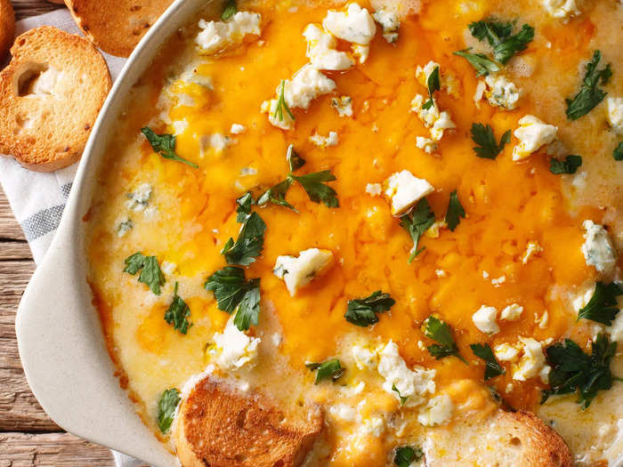 Buffalo-chicken dip is a quick crowd-pleaser.