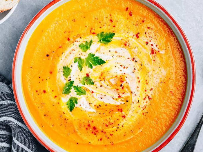 Butternut-squash soup is a festive soup you can make in a slow cooker.