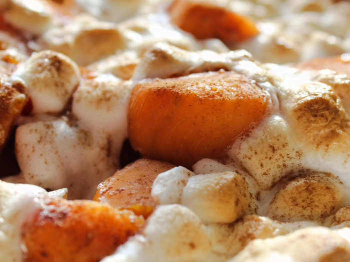 Sweet-potato casserole with marshmallows can easily be made in a slow cooker.