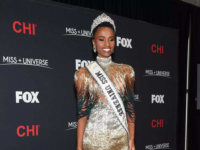 Zozibini Tunzi represented South Africa at the 2019 Miss Universe competition.