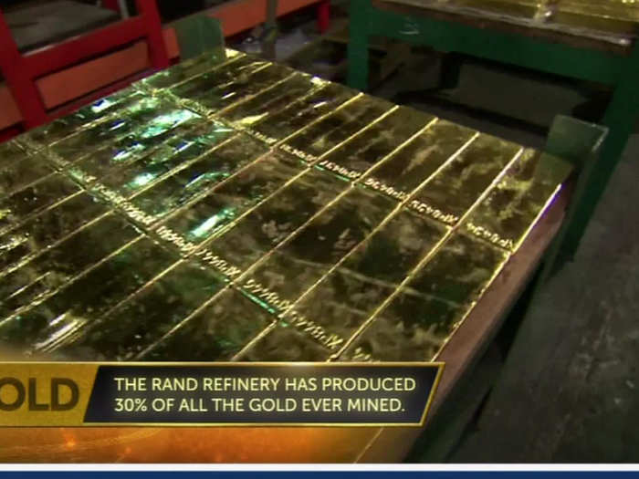 Each gold bar weighs about 26 pounds each.