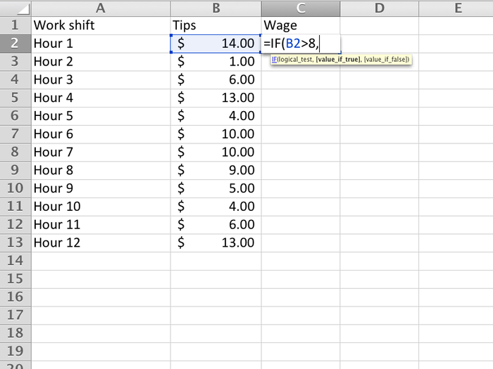 The first part of the IF function is the logical test. This will be evaluated whether it is true or false.