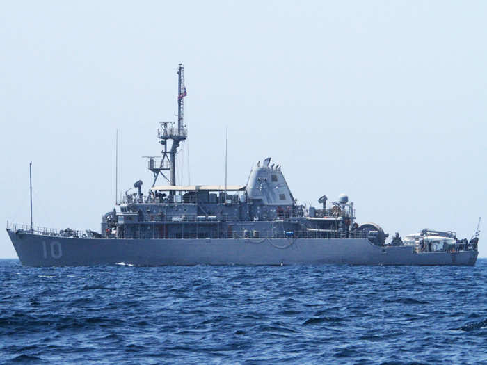 Supporting the Ponce are at least four Avenger class mine countermeasures ships never far from the Iranian coast