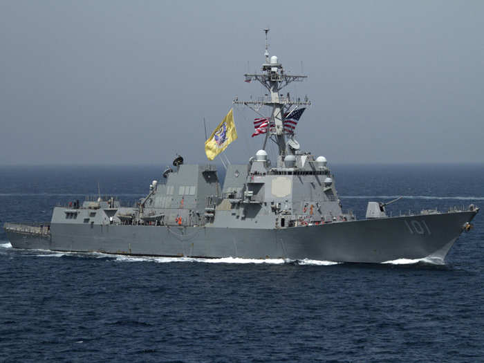 Ideally the ships will have an Arleigh Burke DDG destroyer laying down 360-degree radar and defensive protection, but there