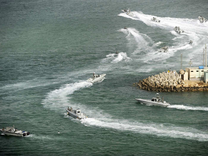 And Iranian crews trained in swarming techniques that could bypass US Navy defenses