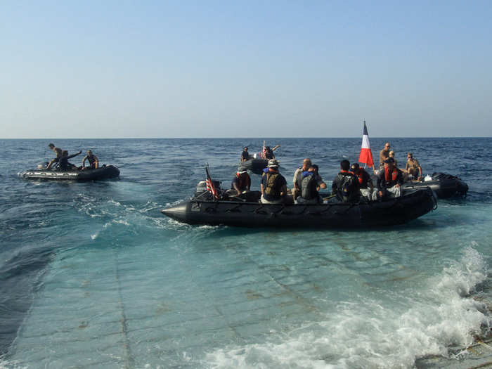 And shoving off after the American boat that left a few moments before