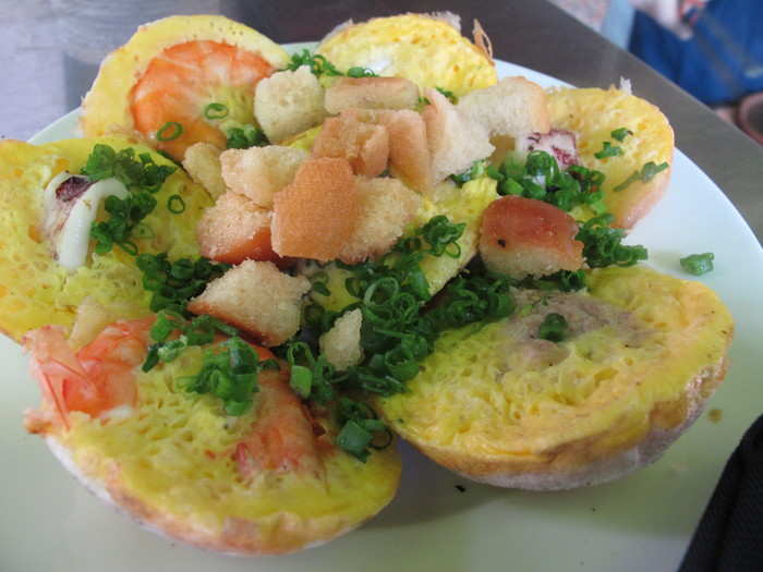 Also from Vietnam we have Banh Khot—a seafood rice cake, which is a staple on the Vietnamese coast.