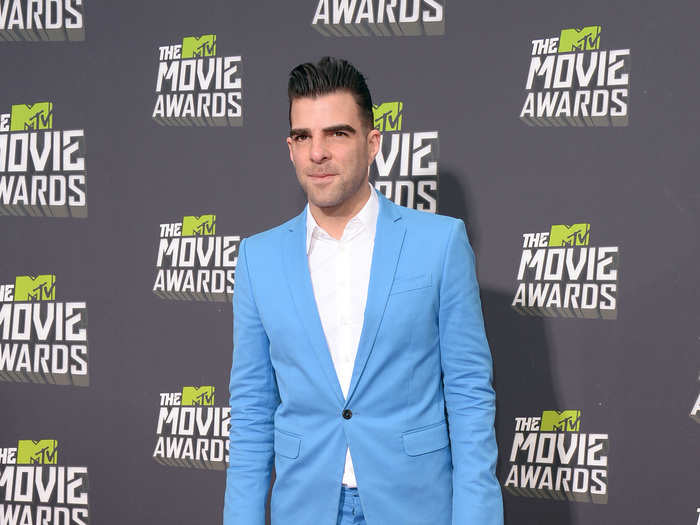 BEST: Zachary Quinto was one of the best-dressed men on the red carpet in a baby blue suit.