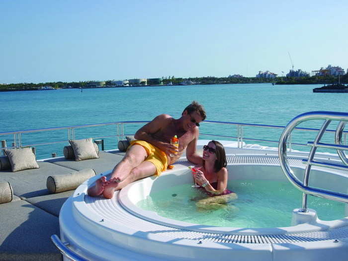 Of course, guests have access to a hot tub.