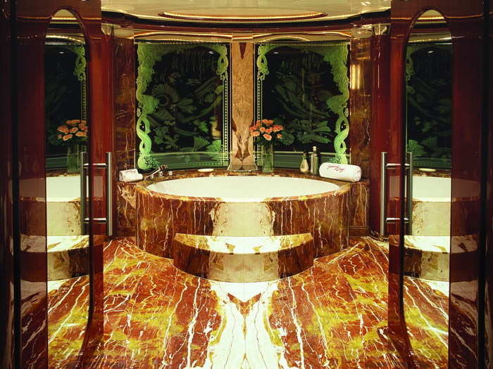 The master bath is especially opulent.