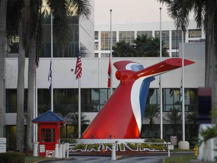 In a show of sympathy, the flags at the Carnival headquarters in Doral, Florida were flown at half-mast.