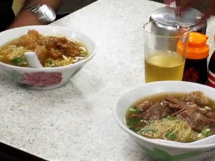 Bourdain loved the beef brisket and noodles.