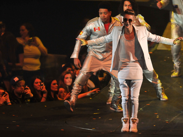 His concert attire started to become even more ridiculous.