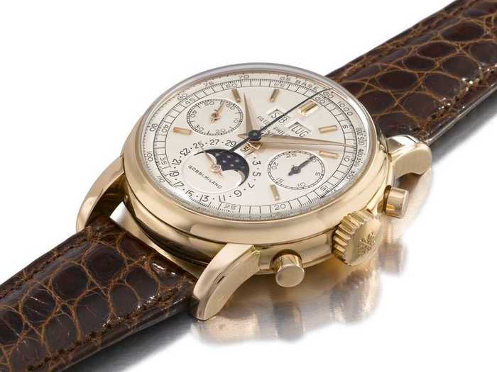 #20 This Patek Philippe pink gold, perpetual calendar chronograph wristwatch sold for $2.28 million at Christie