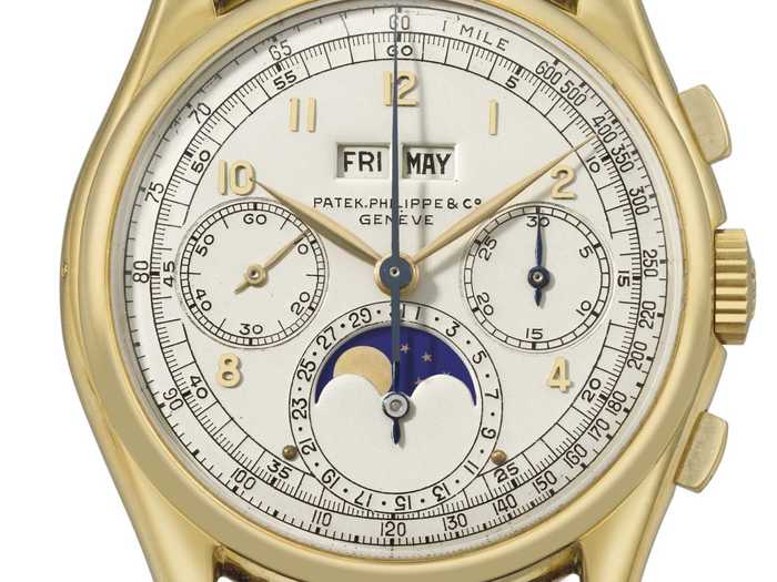 #2 This Patek Philippe 18-carat gold perpetual calendar chronograph wristwatch with moon phases and a tonneau-shaped case sold for $5.7 million at Christie