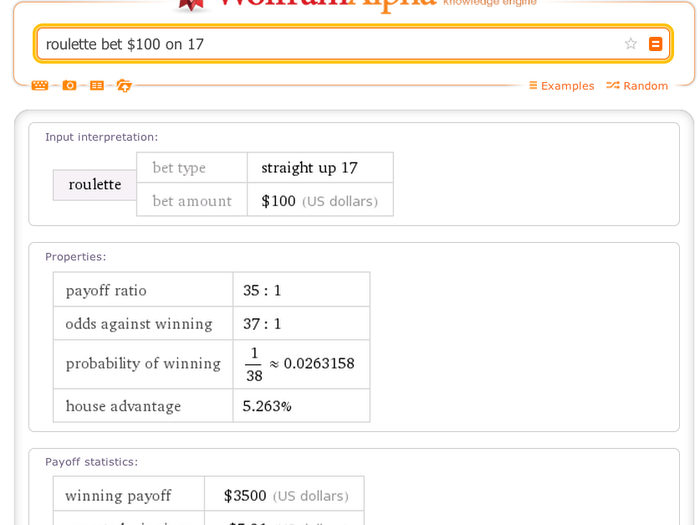 15. You can also use it to evaluate exact bets on other games of chance.