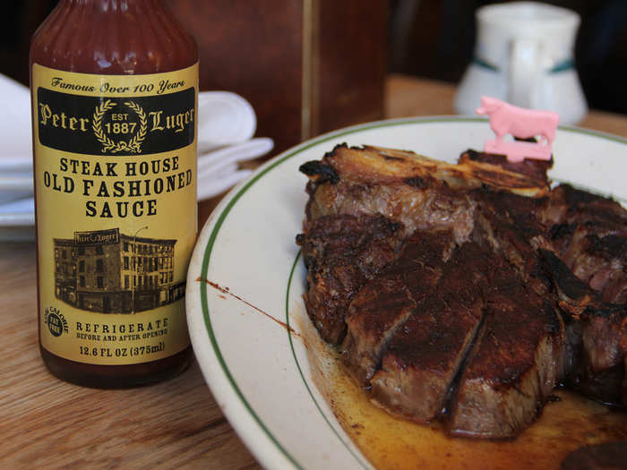 Feast on a juicy, dry-aged steak from the famous Peter Luger Steakhouse in Brooklyn, New York.