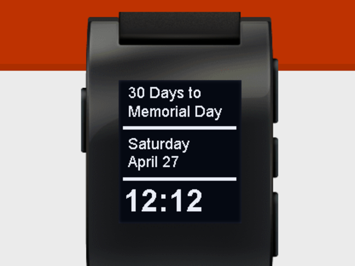 Keep tabs on the next holiday as this watch face counts down.