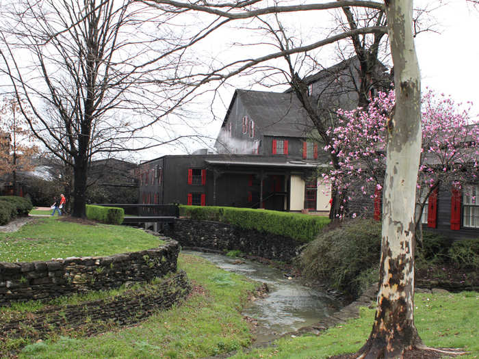 This creek once powered the entire plant. But once electricity arrived, the water wheel was removed and the creek was redirected around the distillery.