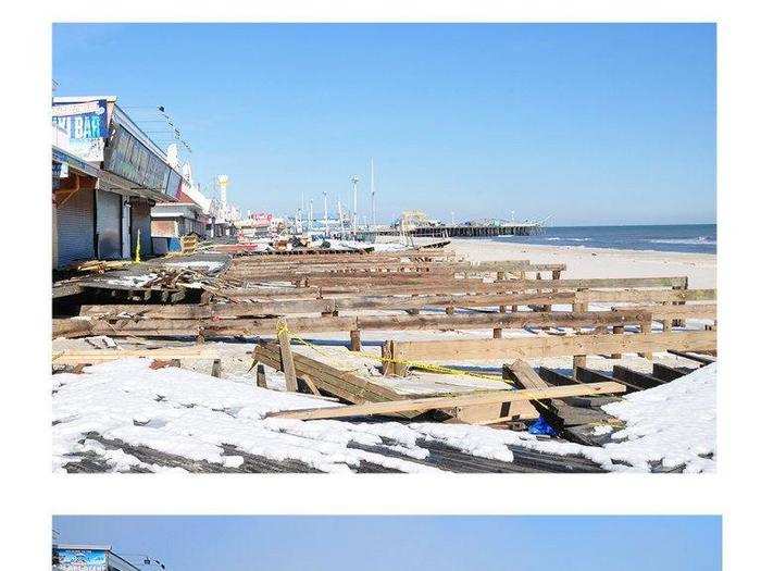 Clear progress along the Seaside Heights boardwalk.