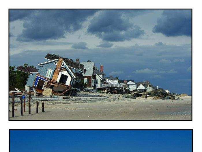 Houses along the beach in Mantoloking.