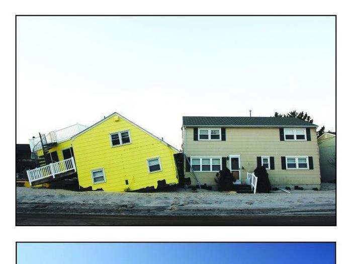 The house in the top picture has now been removed from Long Beach Island.