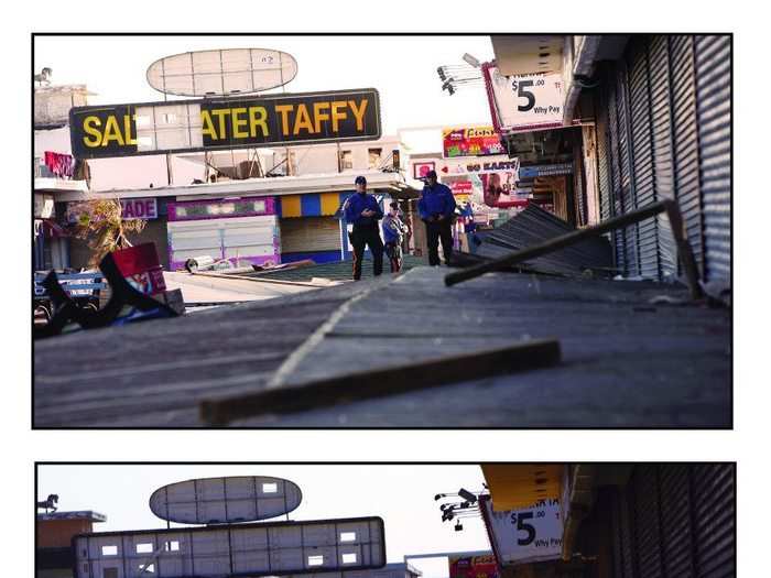 The taffy sign has been removed in Seaside Heights.