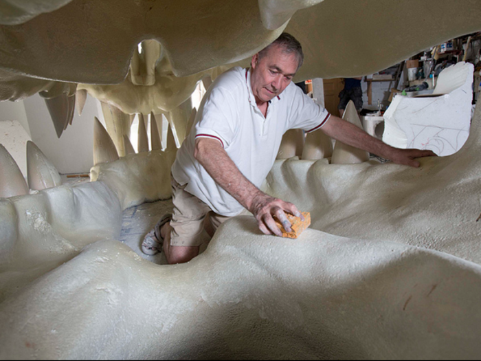 Three sculptors worked on the piece.