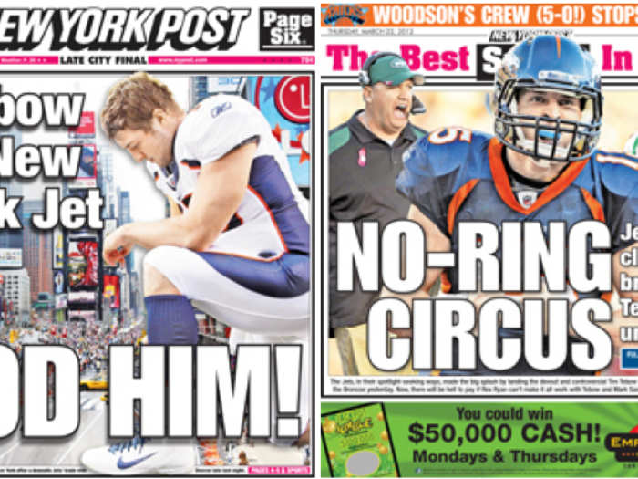 ... But he landed in NYC instead, and immediately found himself in a QB controversy.