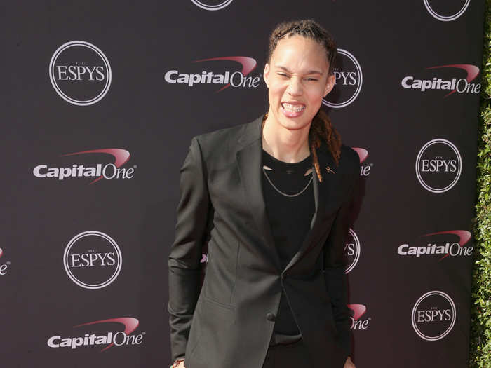 BEST: Brittney Griner wore an all black suit and Chuck Taylors