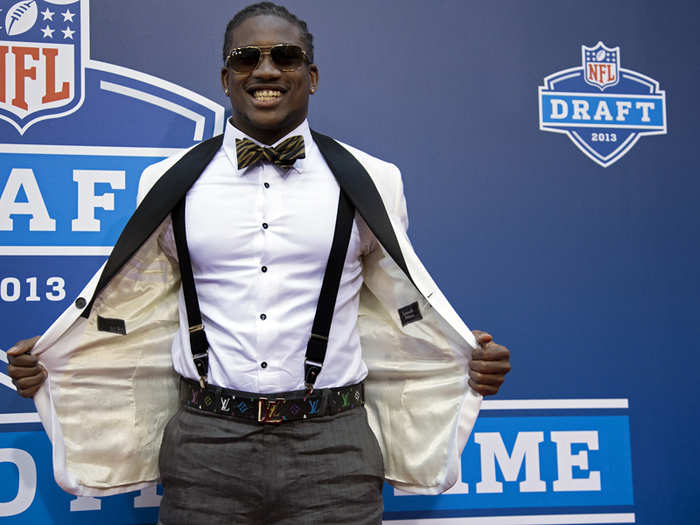 WORST: No.29 pick Cordarrelle Patterson wore a white tuxedo jacket