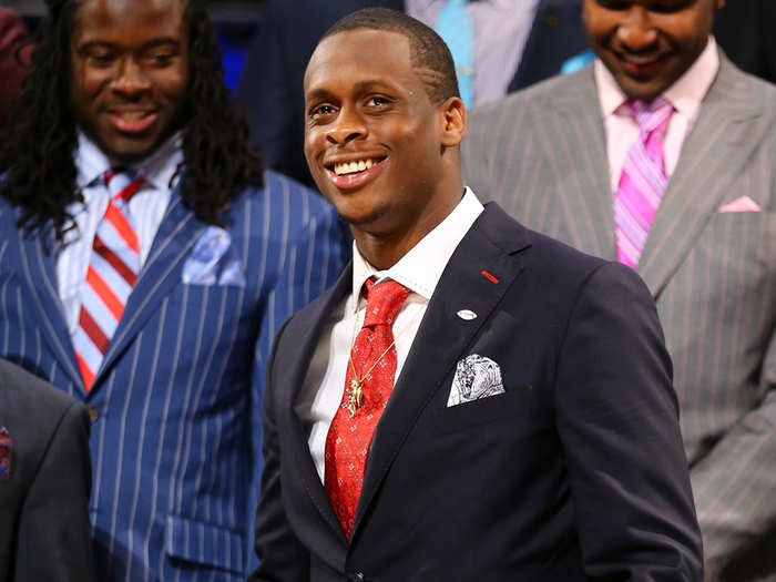 WORST: Undrafted QB Geno Smith wore an over-tie necklace