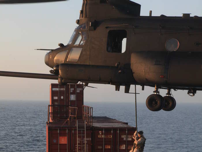 ... Or Marine Operators dropping in to seize a container ship.