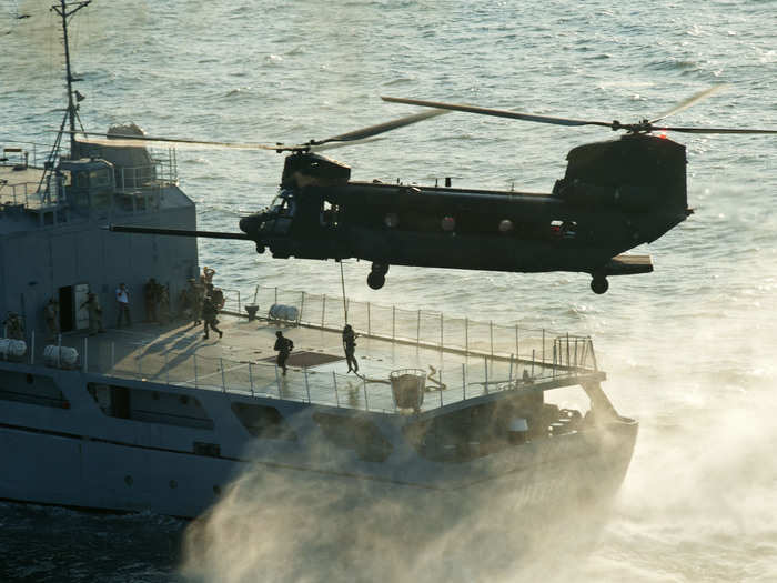 ... Or maintaining a steady hover over a moving ship.