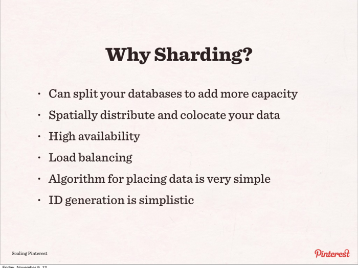 With sharding, everything is manual. And that