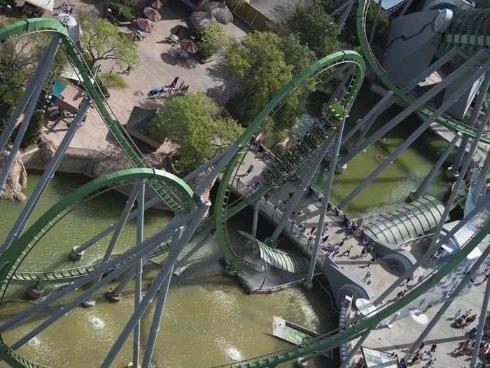 The Incredible Hulk roller coaster can be found in the Islands of Adventure part of Universal Orlando. With its unique launch system the ride reaches 40 mph in approximately two seconds.