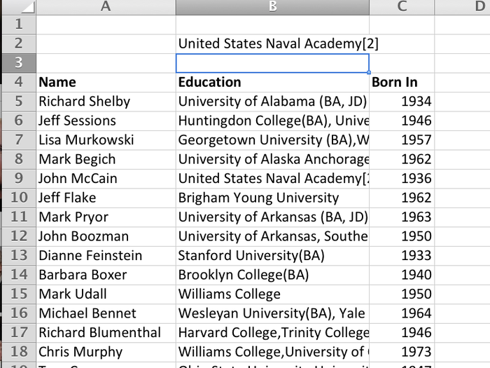 So, VLOOKUP finds "John McCain" in column 1, then returns the value on the same row in column 2 of the array.