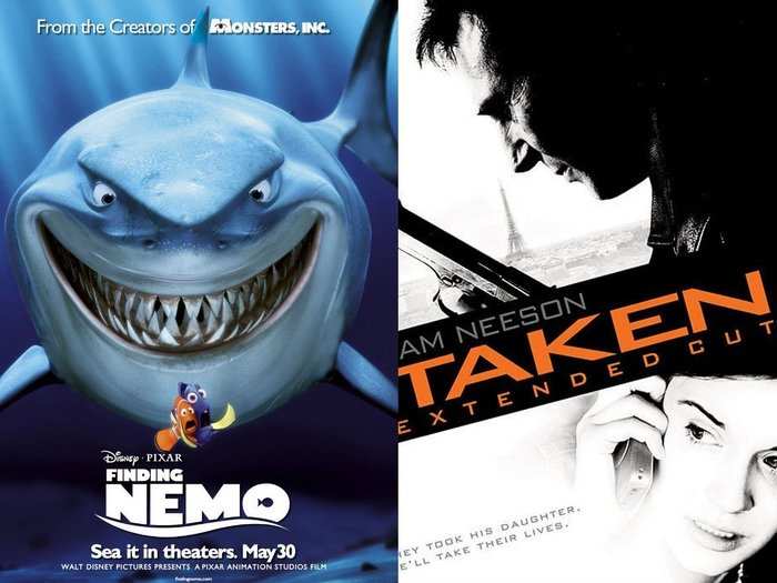 6. "Finding Nemo" and "Taken"