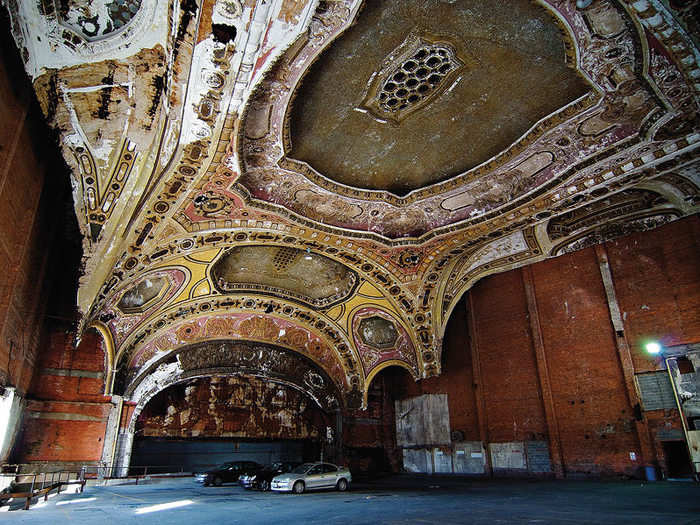 The Michigan Theater in Detroit was built in 1925 in the French Renaissance style, and was extremely lavish. It has since been gutted and turned into a parking garage.