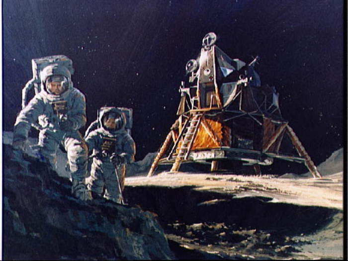 This would present several future challenges. The lunar module was only designed to support two men for two days (like in this artist