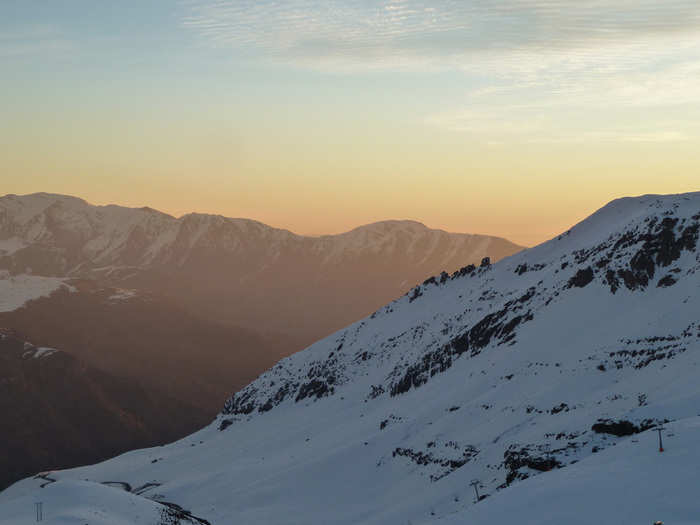 As the sun set behind the mountains, it gave off a gorgeous golden hue.